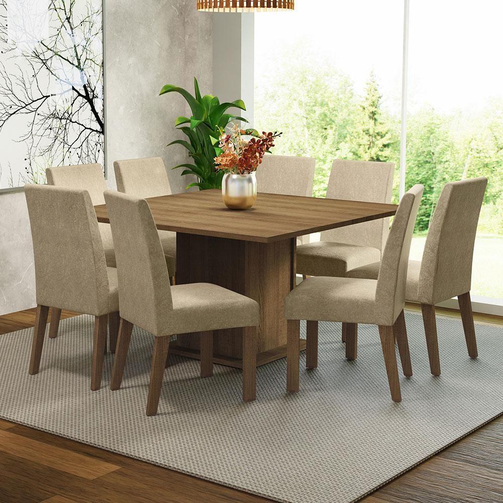 Mesa de Jantar Tampo Madeira 8 Cadeiras Rustic-imperial