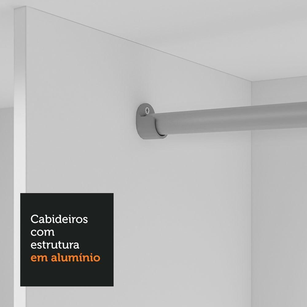 Guarda-Roupa Casal 3 Portas Correr Branco/Rustic