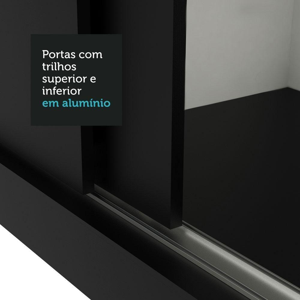 Guarda-roupa Solteiro 2 Portas Correr Espelho 2 Gavetas