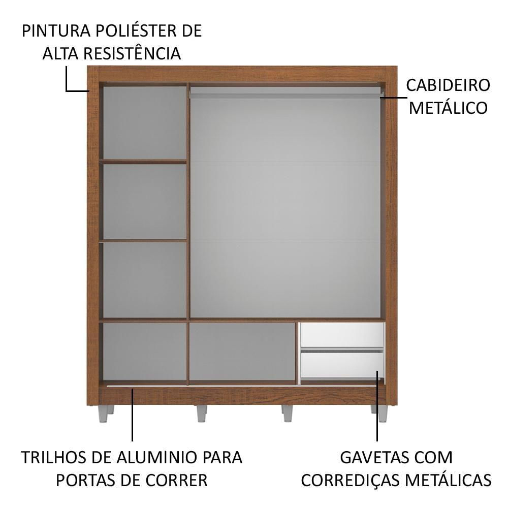 Guarda Roupa Casal Lyon 3 Portas se Correr Madesa