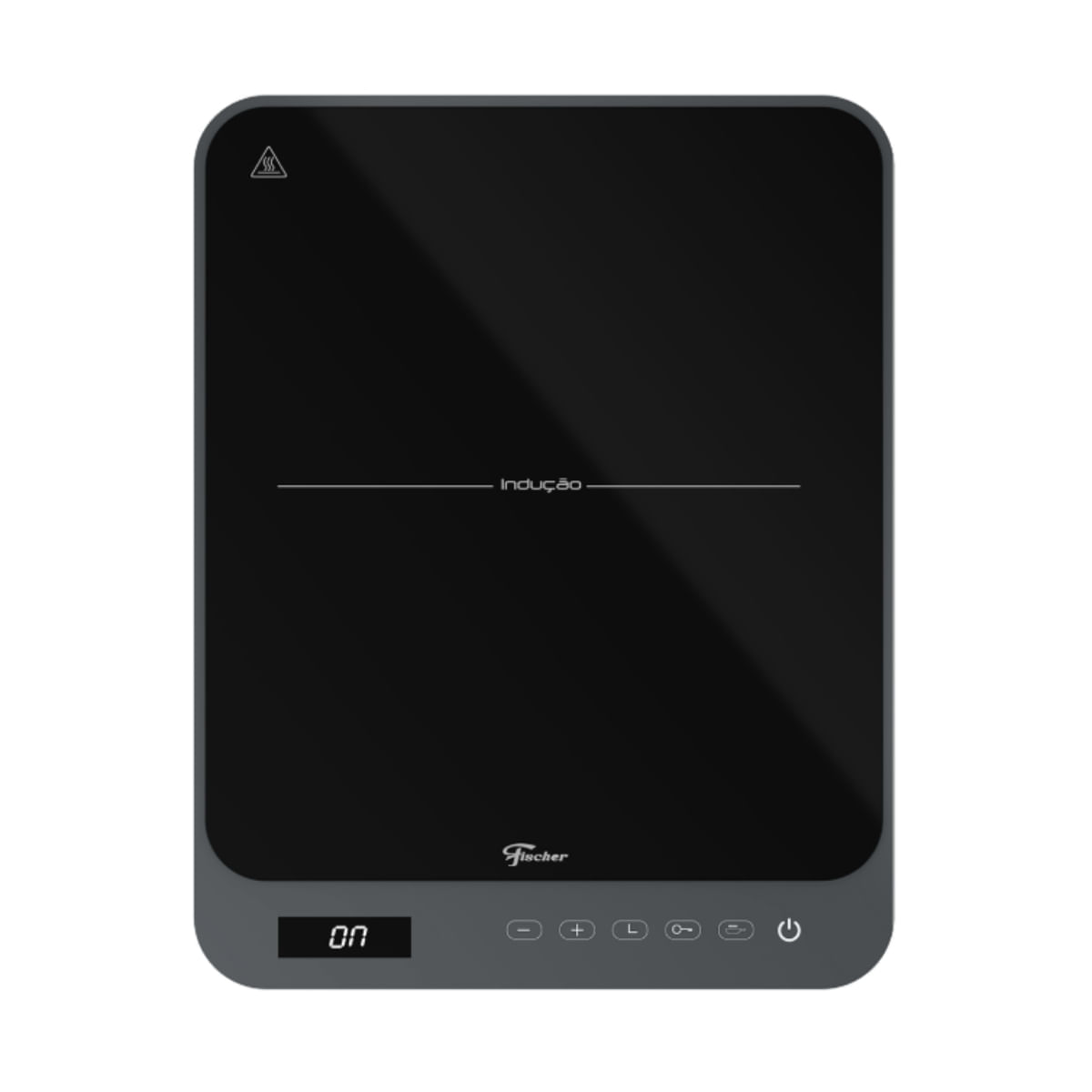Cooktop de Indução Portátil Fischer 1 Boca Bivolt Touch Screen Cinza Eiger
