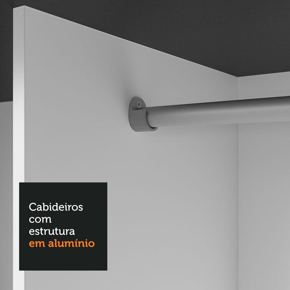 Guarda-roupa Casal 3 Portas Correr Espelhos Preto Nobre