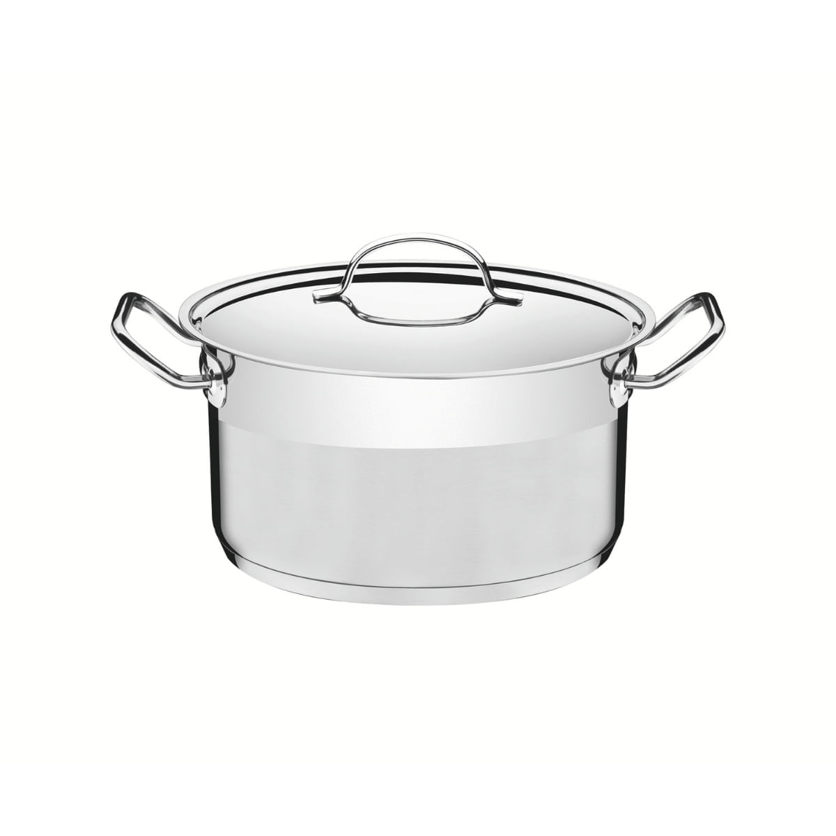 Caçarola Funda Tramontina Professional Aço Inox 1,8L com Tampa Plana e Fundo Triplo 16cm