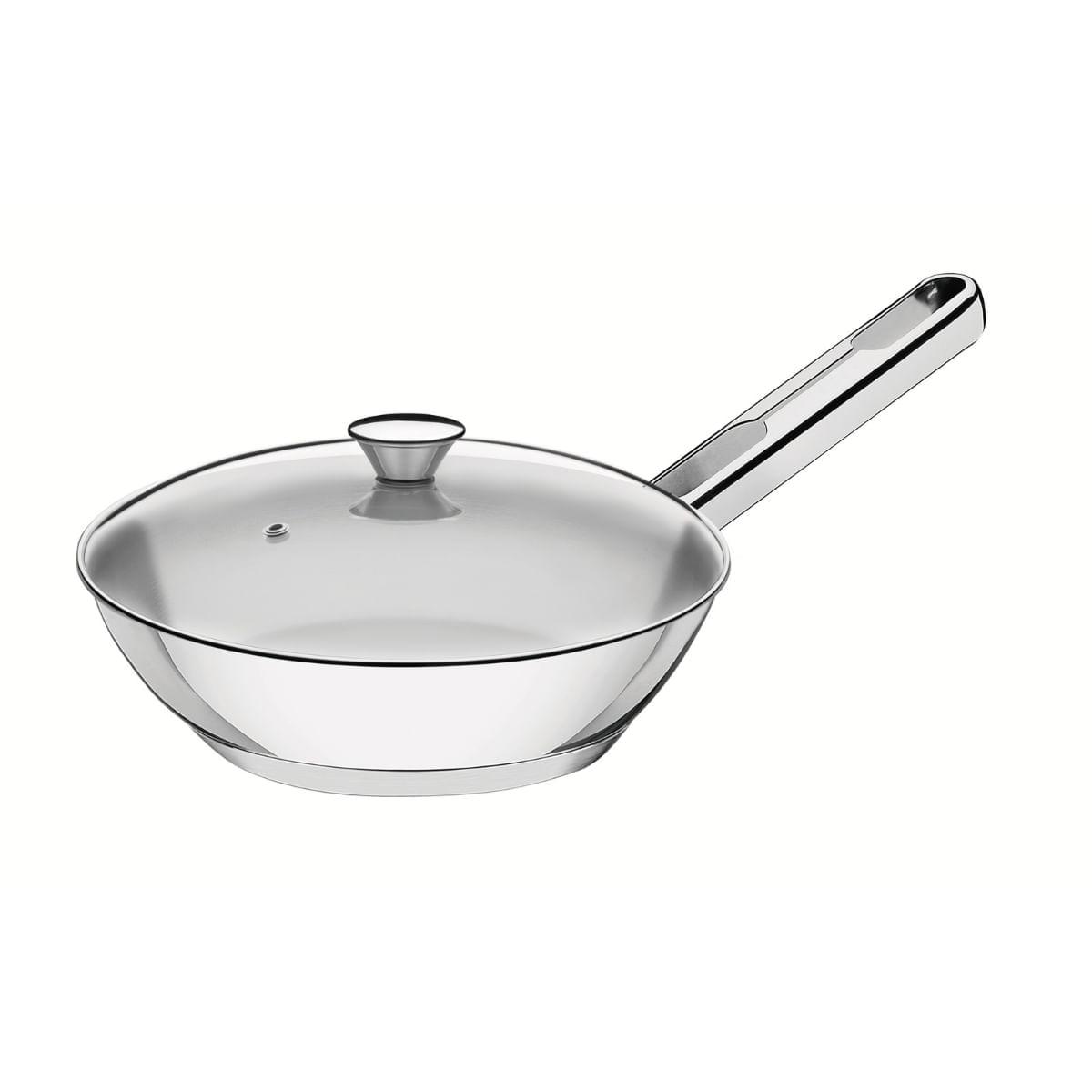 Frigideira Tramontina Ventura 24cm 1,3L Aço Inox Fundo Triplo com Tampa