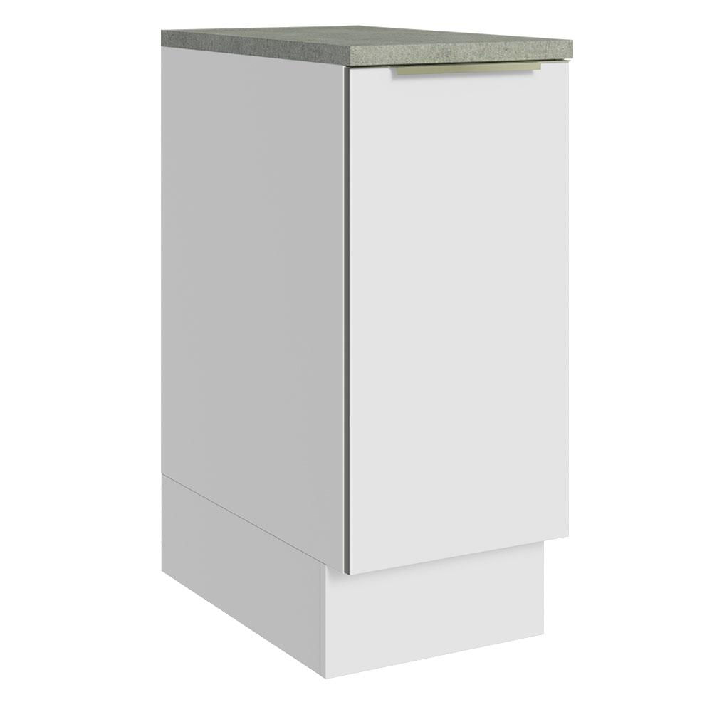 Balcão 35 cm 1 Porta Branco/Branco Veludo Lux Madesa